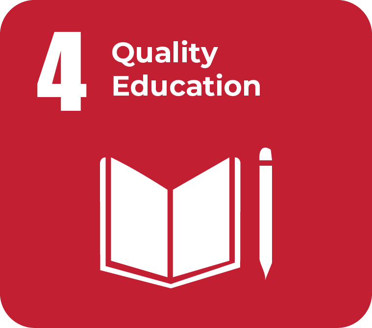 SDG 4 Quality Education icon representing access to inclusive and equitable education